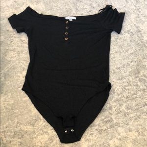 Black short sleeve body suit